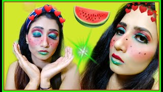 Instagram inspired makeup || watermelon inspired || summer vibes makeup #poonamlakesar #summermakeup