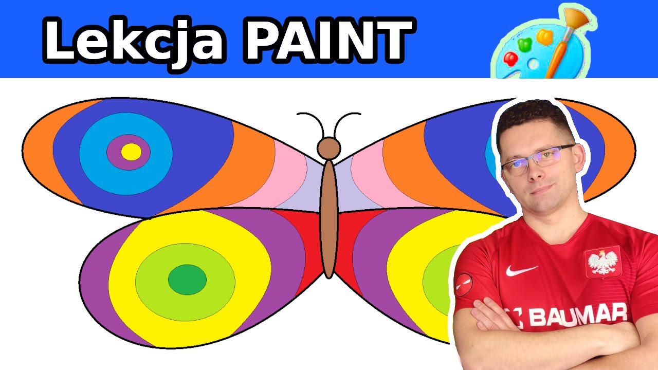 Jak namalować motyla Lekcja Paint dla szkoły podstawowej Zajęcia z