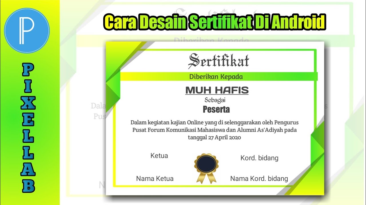 Cara membuat  Desain  Sertifikat Di  android Menggunakan 