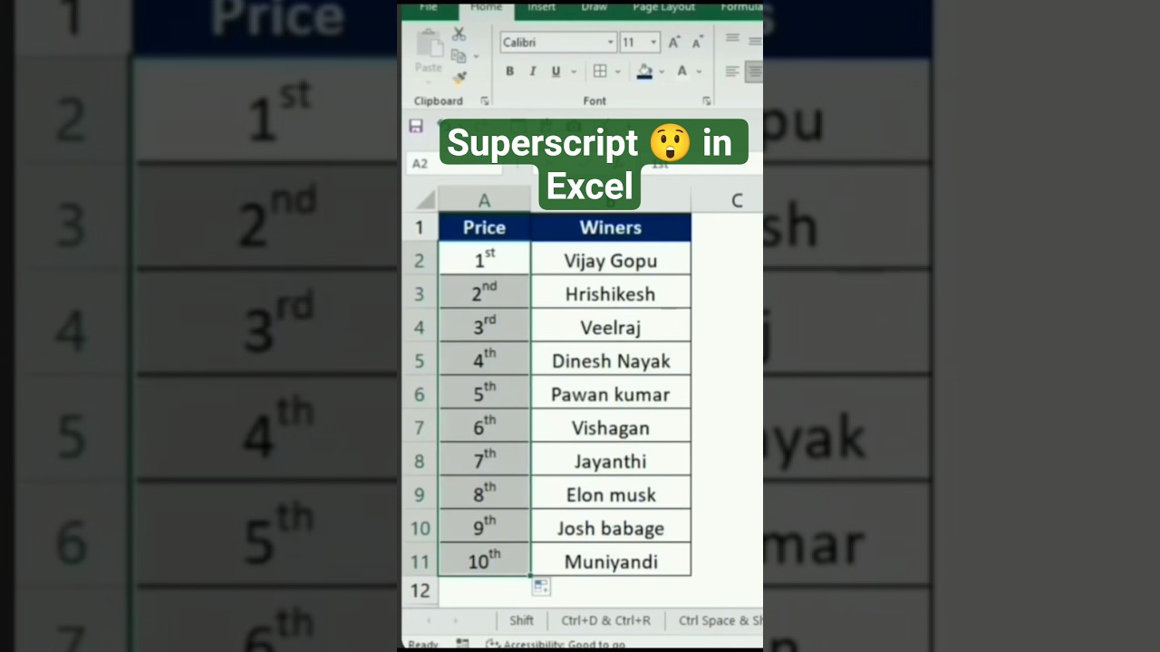 Superscript in Excel 😲 | Power & Text Formula Trick             