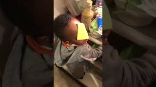 Guy throws American cheese at boy while he's raiding the fridge