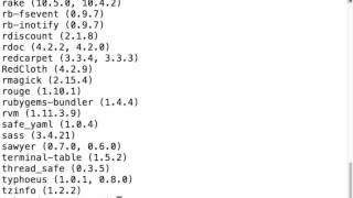Running Ruby command - gem list