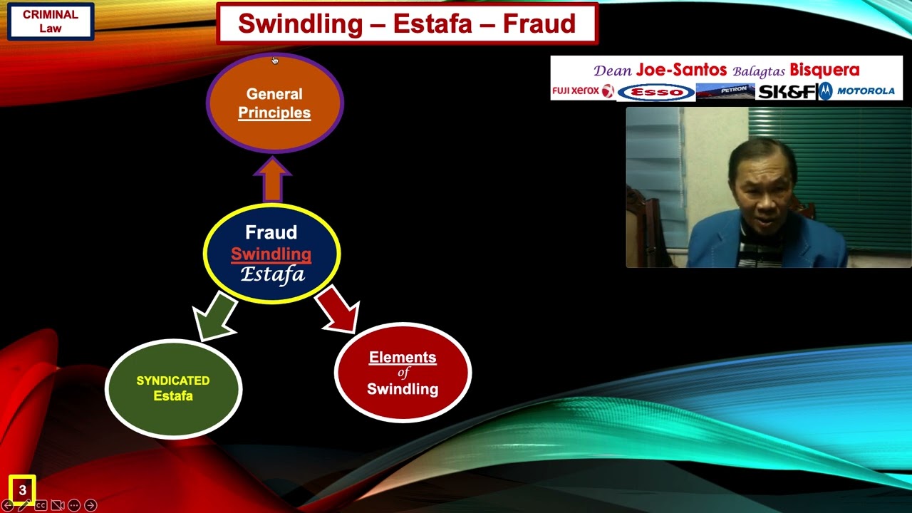 CRIMINAL LAW - SWINDLING Estafa Fraud - Crimes vs Property - Dean JOE-SANTOS BALAGTAS BISQUERA