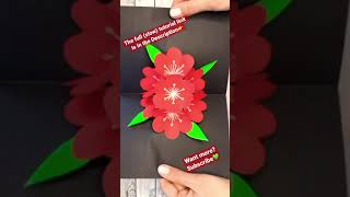 DIY Pop Up 3D Flower Card 🌺 How to make pop-up Birthday card Paper craft Ideas #shorts #shortvideo