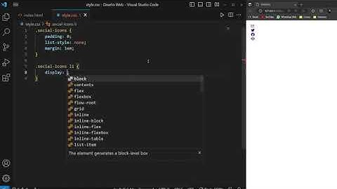Botones de redes sociales HTML5 y CSS3 en VS CODE