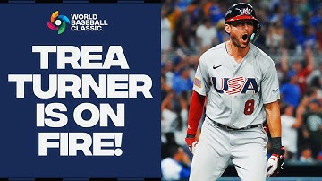 Trea Turner has been ON FIRE!! The United States shortstop has THREE home runs in last TWO games!