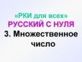 3-урок. Множественное число в русском языке примеры и упражнения. Русский как иностранный. РКИ