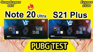 Note 20 Ultra vs S21 Plus PUBG MOBILE TEST - Snapdragon 865 vs Exynos 2100 PUBG TEST