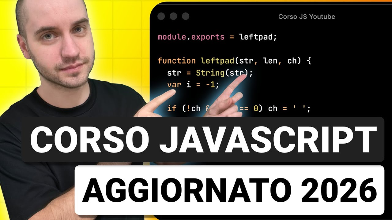 Corso Javascript 9 ore GRATIS Aggiornato 2026
