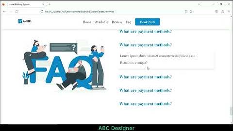 How to make Hotel booking system using html css and js | Hotel booking project | ABC Designer