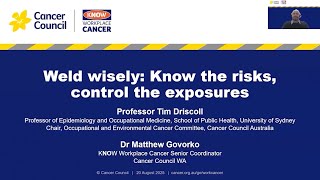 Weld wisely: Know the risks, control the exposures webinar | Cancer Council