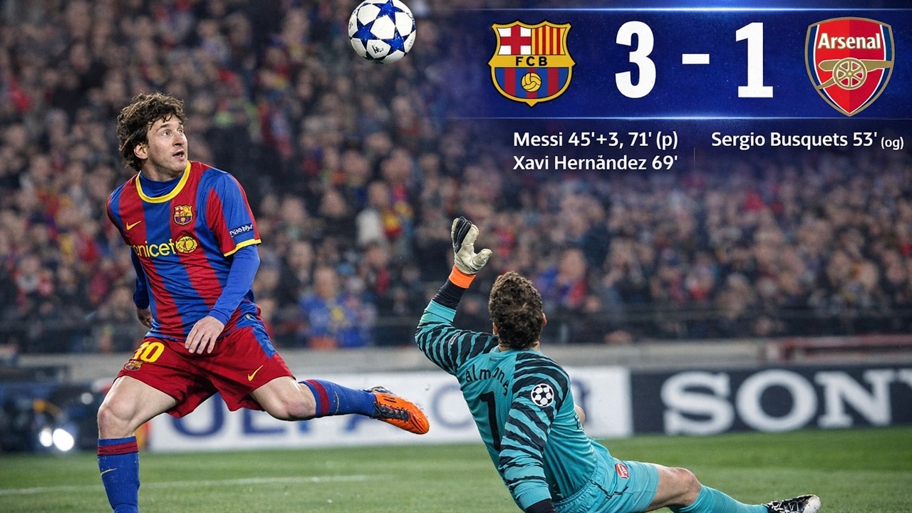 من الذاكرة مبارة برشلونة وارسنال 3-1 تعليق رؤوف خليف🔥جودة عالية👌