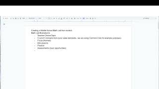 ISU Module 2 - Math Lab Themes Brainstorm (2nd video)