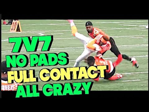 FULL CONTACT 7v7 🔥🔥 No Pads All Crazy A7FL Highlight Mix