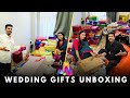  gifts   unboxing our wedding gifts with family