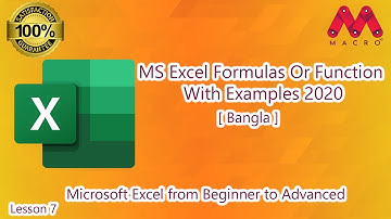 Microsoft Excel Tutorial - Excel Formulas Or Function With Examples 2020 - Bangla