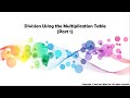 Understanding Division Using Multiplication
