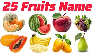 25 Fruits Learning Video For Kid Hindi&amp;English | Fruits Name Learning With Picture&amp;Sound For kids