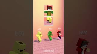 Head, Body and Legs Dance Challenge - Maizen Minecraft Animation #shorts #minecraft #animation