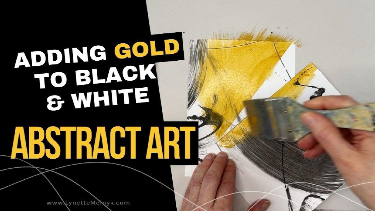 Добавление золота в черно-белое абстрактное искусство