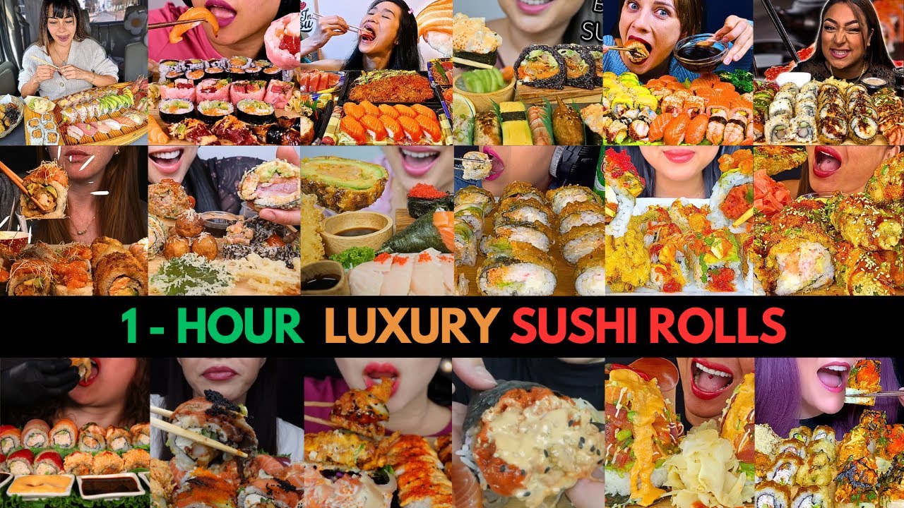 🍣🍱🔥 1 Hour Sushi Roll ASMR! EPIC 1HR Big Bites COMPILATION | Mukbang Compilation