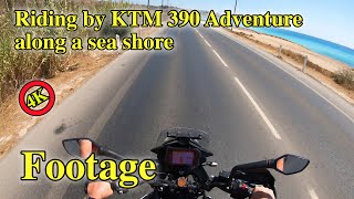 KTM Adventure 390 footage riding along a sea shore | Футаж мотоцикл