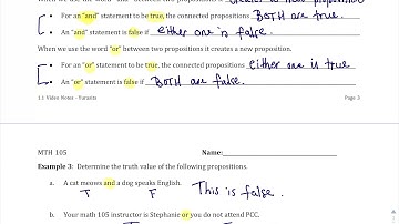1.1 Logical Connectors and Truth Tables