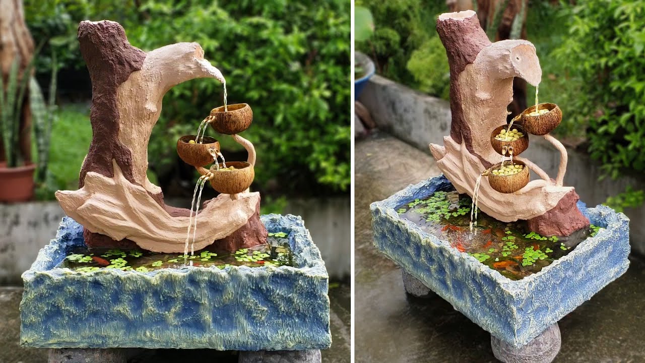 Amazing Ideas Diy Waterfall Aquarium from Cement and Styrofoam Simple