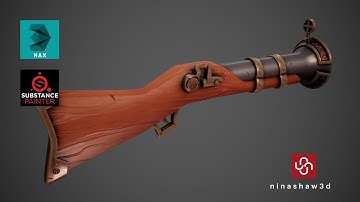 Modeling, Unwrap & Texturing Stylized Gun - Part4 [Texturing]