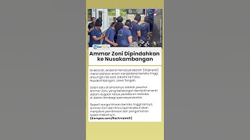 Ammar Zoni Dipindahkan ke Nusakambangan, Ditjenpas: Warga Binaan Berisiko Tinggi