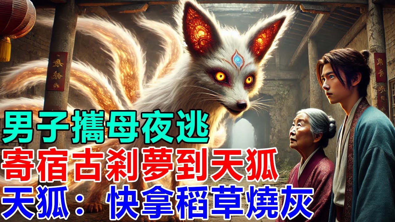 民間故事：男子攜母夜逃，寄宿古剎夢到天狐，天狐：快拿稻草燒灰
