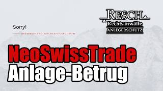 NeoSwissTrade: Betrug – Anleger abgezockt!