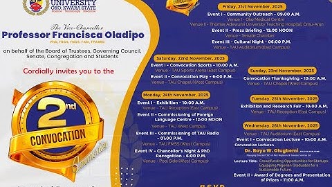 Convocation Lecture and Award of Degrees and Presentation of Prizes: 2nd Convocation Ceremony