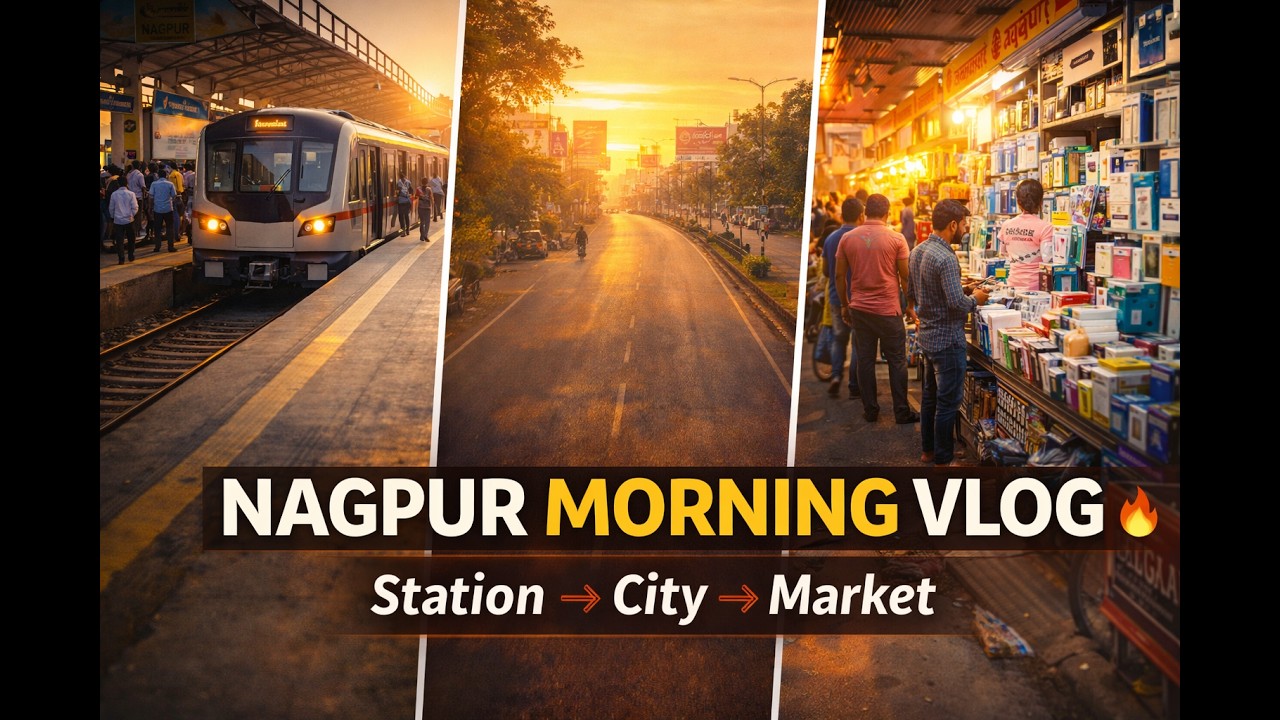 Nagpur Morning Vlog 🚆 | Station Arrival, City Roads & Local Markets
