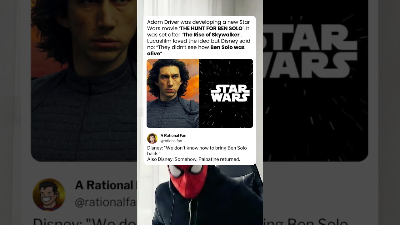 Disney Rejected Adam Driver's Ben Solo Sequel: "We Don't Know How He's Alive" 🤣 (Star Wars Irony)
