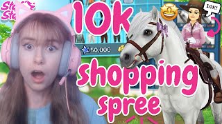 HUGE 10,000+ STAR COINS SHOPPING SPREE 😍 MASSIVE CLOTHING & TACK HAUL! (Star Stable Online)