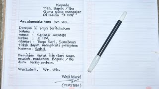 CARA MEMBUAT SURAT IZIN TIDAK MASUK SEKOLAH //SINGKAT PADAT BERISI