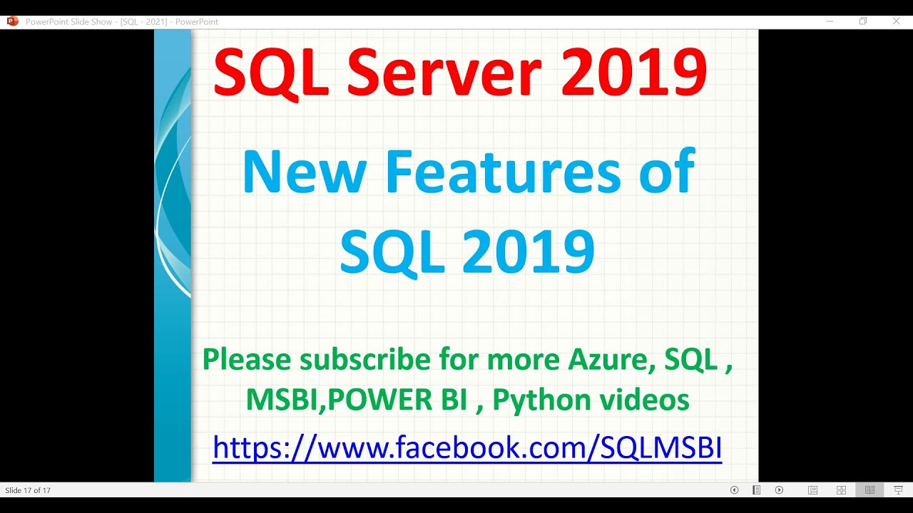 New Features of SQL 2019 | sql 2019 features - YouTube