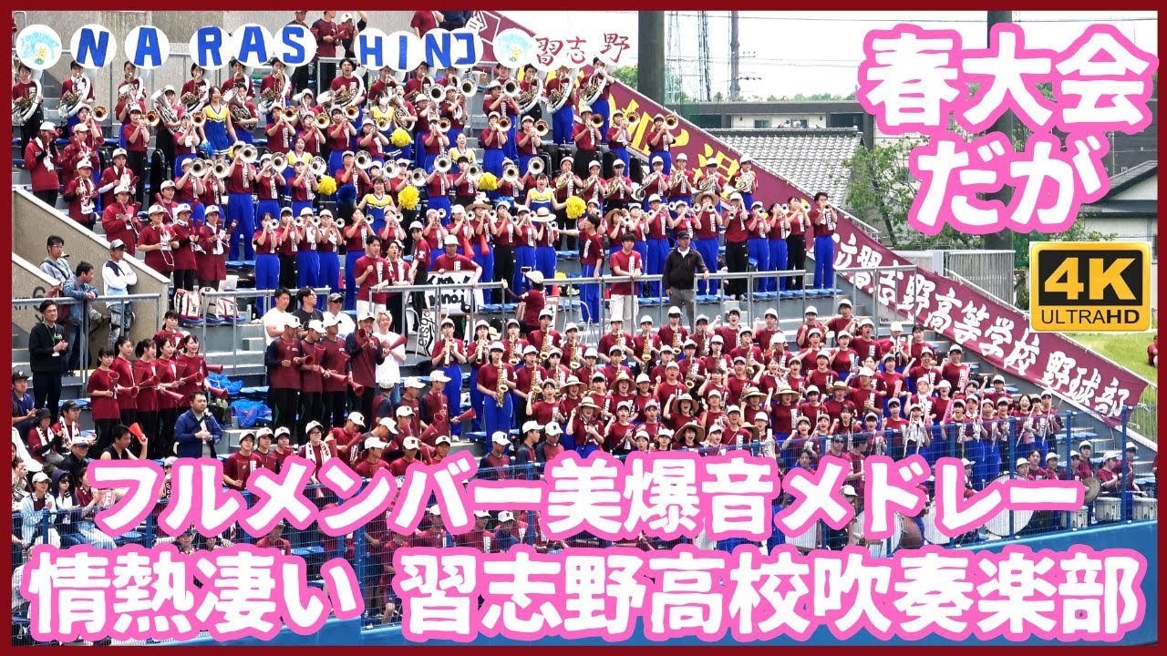 春大会なのにフルメンバー本気の美爆音  習志野高校吹奏楽部 応援メドレー 前日は1年生のみ この決勝は先輩に支えられ安心？（千葉県高校野球応援2025 対専大松戸）