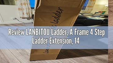Review LANBITOU Ladder, A Frame 4 Step Ladder Extension, 14 FT Anti-Slip Multi Position & Storage Fo
