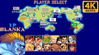 BLANKA Gameplay ➤ Street Fighter II' Champion Edition ➤ (Hardest) ➤ 4K 60 FPS