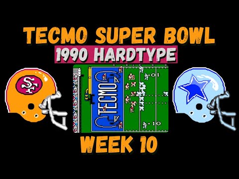 1990 Tecmo Super Bowl - Hardtype Mod Challenge - 49ers vs Cowboys Week 10 - NES