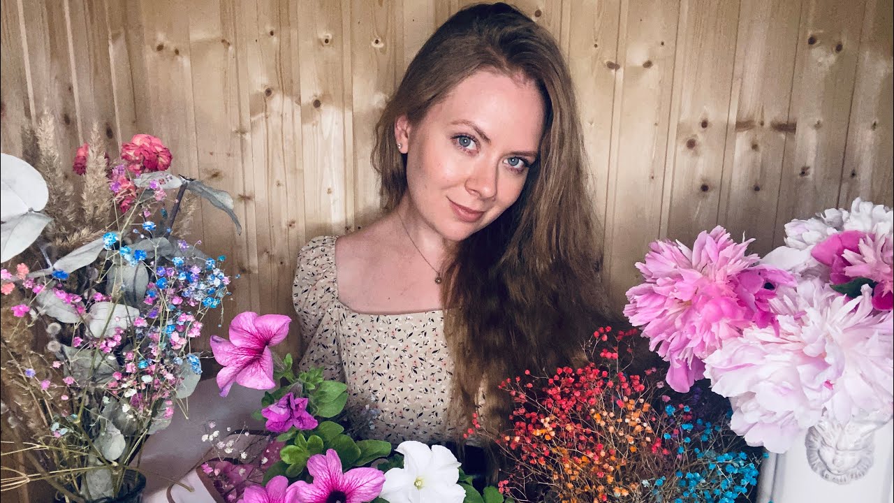 АСМР Флорист тихий голос, шуршание бумаги/ASMR FLORIST soft spoken paper rustling