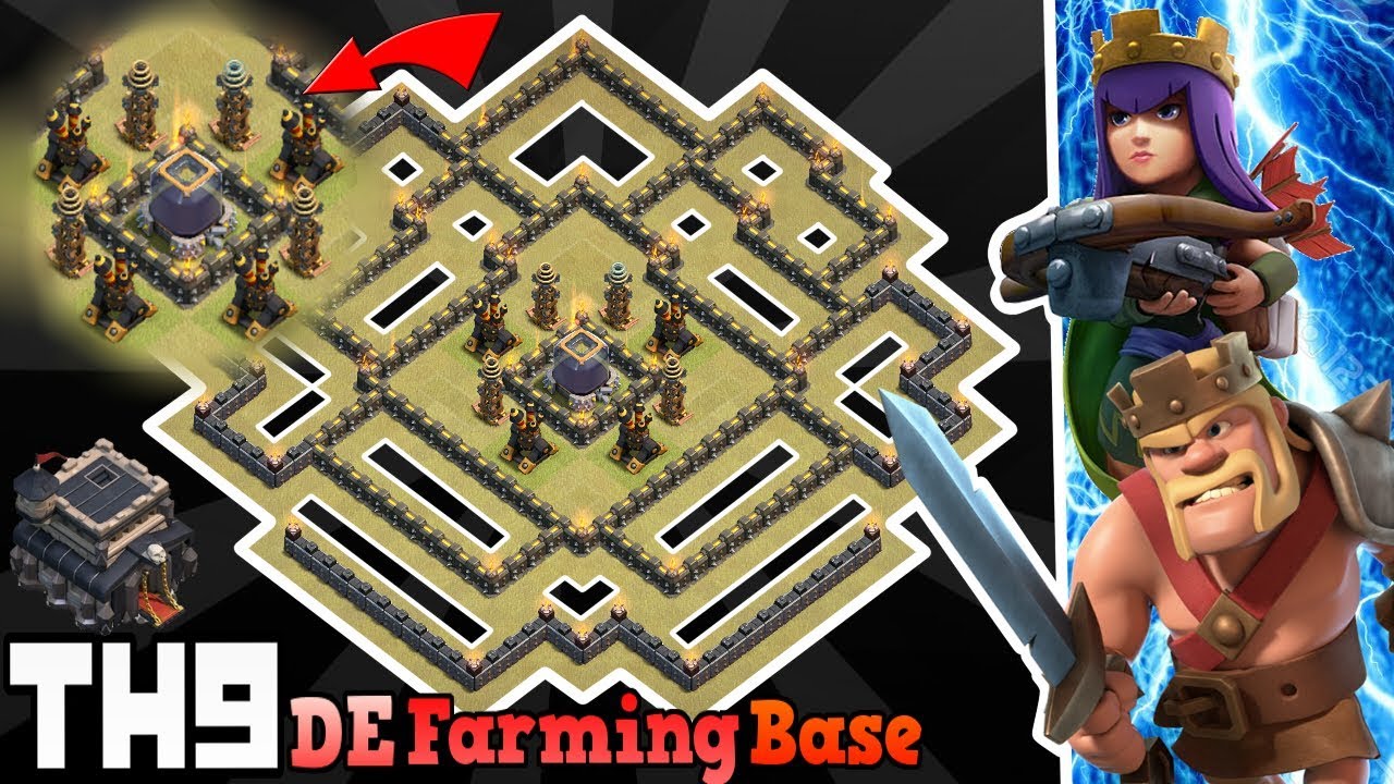 TH9 Best Farming Base 2017 | TH9 Dark Elixir Farming Base | TH9 Best Hybrid/Farming/Trophy Base 2017