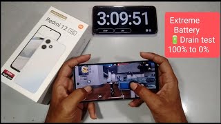 redmi 12 5g🔋battery drain test 100% to 0% gaming test free fire #redmi125g @techieworld77