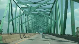 driver view crossing the Mississippi River on I-57 northbound on the Cairo I-57 bridge
