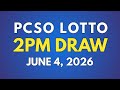 [LIVE] PCSO 2PM Lotto Result Today June 4, 2026 | Swertres &amp; EZ2 Results