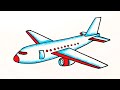 Aeroplane Drawing How To Draw Aeroplane Step By Step For Beginners Aeroplane Drawing Colour 