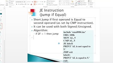 Assembly Language-Lecture 7B-Jump Instructions