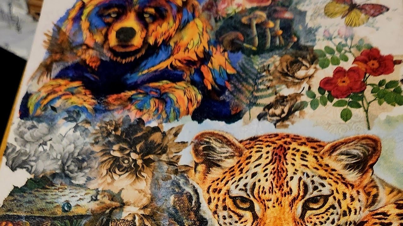 What am I doing today? decoupaging with napkins on canvas YouTube